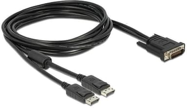 DeLOCK DMS-59 adapter, DMS-59 ha till 2xDP ha, 2m, svart