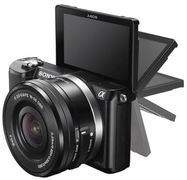 Sony A5000 systemkamera m/16-50mm PZ objektiv (sort)