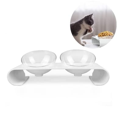 Ergonomisk lenende matskåler som beskytter kattens nakkevirvler
