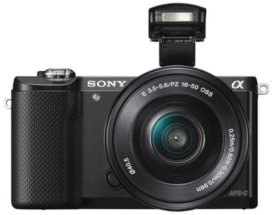 Sony A5000 systemkamera m/16-50mm PZ objektiv (sort)