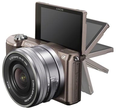 Sony Alpha A5100 kamera m/16-50 mm objektiv (titan)