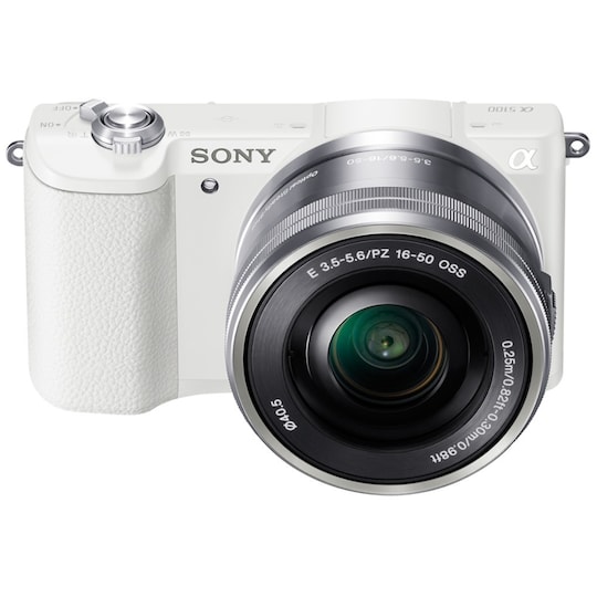 Sony Alpha A5100 systemkamera + 16-50 mm objektiv(hvit)