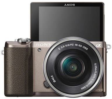 Sony Alpha A5100 kamera m/16-50 mm objektiv (titan)