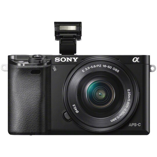 Sony A6000 systemkamera m/16-50mm PZ-objektiv (sort)