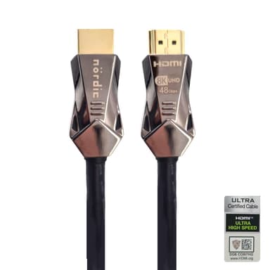 NORDIC-SERTIFISERT KABLER 5m Ultra High Speed ​​​​HDMI 2.1 8K 60Hz 4K 120Hz 48Gbps Dynamic HDR eARC VRR-kabel gullbelagt