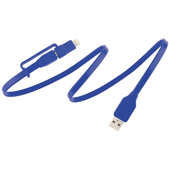 Tylt Flyp-Duo Lightning/Mikro USB-kabel 1 m (blå)