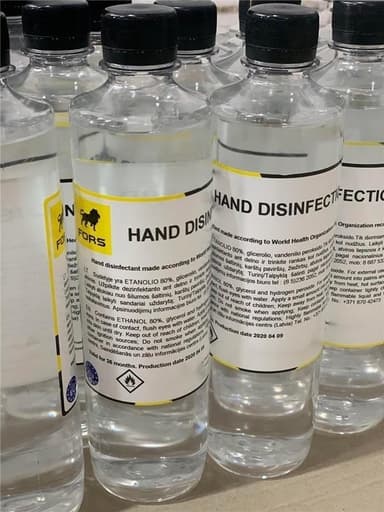 5-pakning Hånddesinfeksjon 80 % alkohol, 500 ml / Totalt 2,5 liter