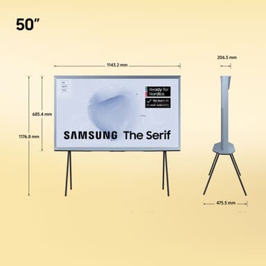 Samsung 50" LS01B The Serif 4K QLED Smart TV (2023) (sølv)