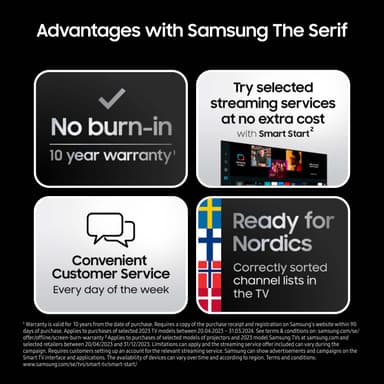 Samsung 50" LS01B The Serif 4K QLED Smart TV (2023) (hvit)
