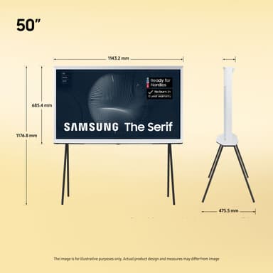 Samsung 50" LS01B The Serif 4K QLED Smart TV (2023) (hvit)