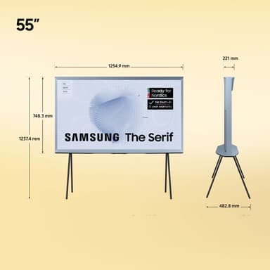 Samsung 55" LS01B The Serif 4K QLED Smart TV (2023) (blå)