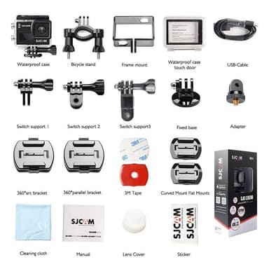SJCAM SJ6LEGEND 4K 24fps actionkamera, 3-akset stabilisering, vanntett, berøringsskjerm, Wifi tilkoblet.