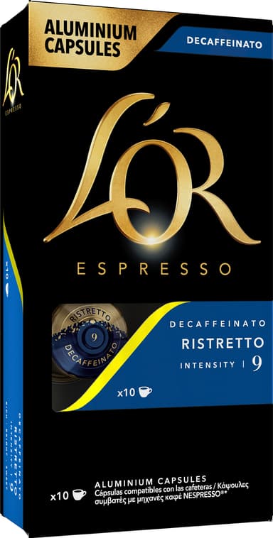 L'Or Ristretto Decaffeinato 9 kaffekapsler (10-pk)