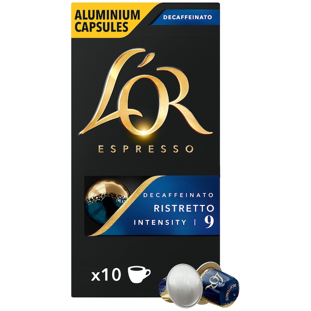 L Or Ristretto Decaffeinato 9 kaffekapsler (10-pk)