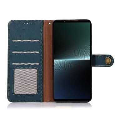 Mobil lommebok 3-korts lær RFID Sony Xperia 10 V - Grønn