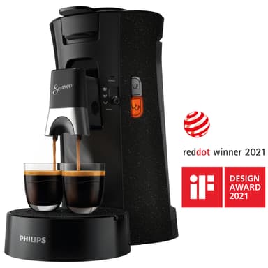 Senseo Select ECO kaffemaskin CSA240/21 (sort/hvitflekket)
