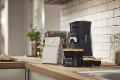 Senseo Select ECO kaffemaskin CSA240/21 (sort/hvitflekket)