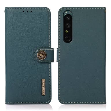 Mobil lommebok 3-korts lær RFID Sony Xperia 10 V - Grønn