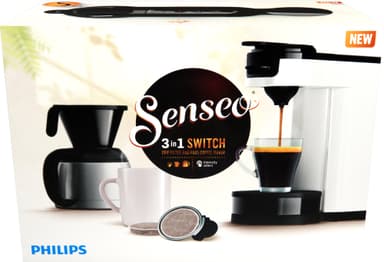 Senseo Switch kapsel- og filterkaffemaskin HD6594/00 (hvit)