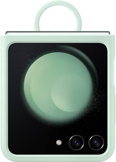 Samsung Galaxy Z Flip 5 silikondeksel med ring (grønn)
