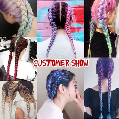INF Jumbo braid hair extensions twist flette hår Rosa