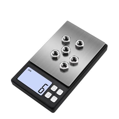 Bærbar digital vekt, gullsmedvekt, presisjonsvekt, gullvekt 1000g/0,1g Sort