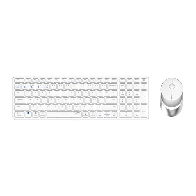 RAPOO Tastatur/Musesett 9750M Multi-Mode Trådløst Hvit