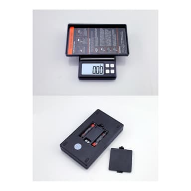 Bærbar digital vekt, gullsmedvekt, presisjonsvekt, gullvekt 1000g/0,1g Sort