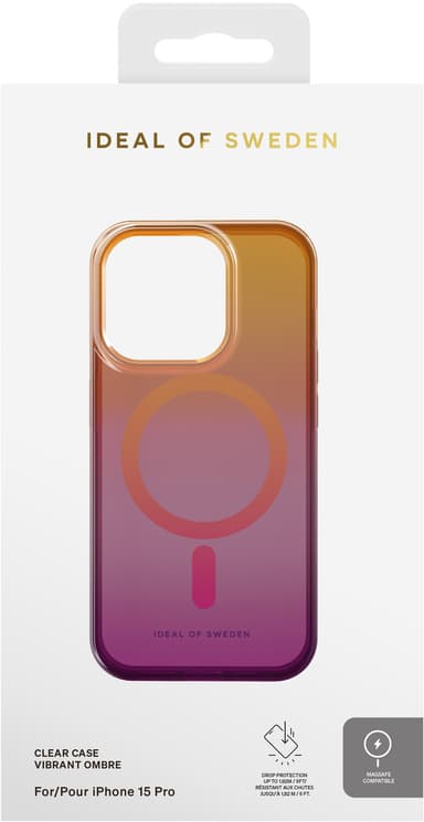iDeal of Sweden MagSafe Clear deksel til iPhone 15PR (Vibrant Ombre)