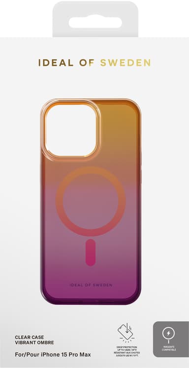 iDeal of Sweden MagSafe Clear deksel til iPhone 15PM (Vibrant Ombre)