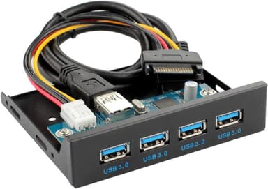 NÖRDIC 3,5"" Floppy frontpanel 4xUSB3.0 5Gbps 20pin-kontakt