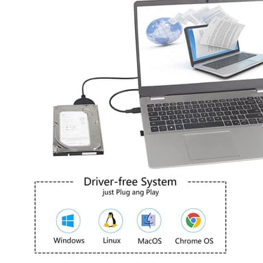 NÖRDIC USB-C til SATA-adapter 2,5 SATA III HDD 5 Gbps