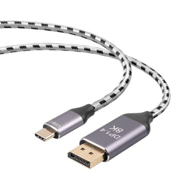 NÖRDIC 3m USBC til DP 1.4 kabel 8K30Hz 4K120Hz 32,4Gbps