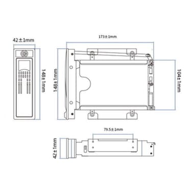 NÖRDIC 5,25"" mobilstativ for 1 x 3,5"" SATA / SAS HDD