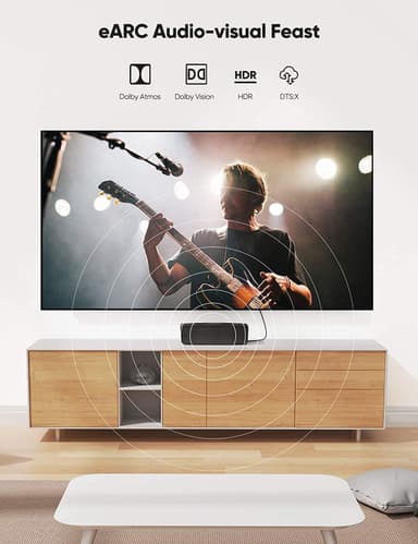 NÖRDIC 1m slank Ultra High Speed ​​​​HDMI2.1 8K 60Hz 4K 120Hz 48Gbps Dynamic HDR eARC Spillmodus VRR Dolby ATMOS