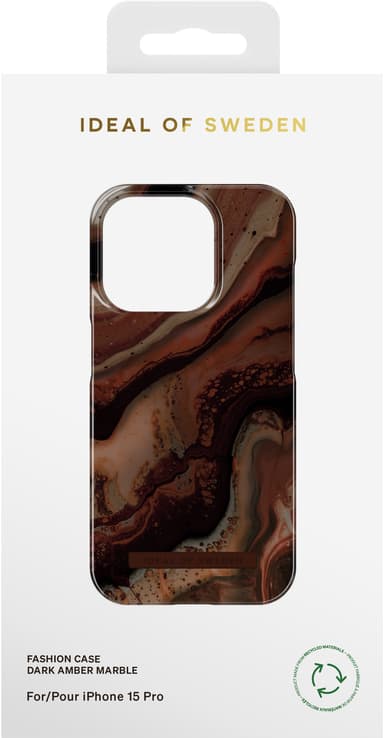 iDeal of Sweden Fashion deksel til iPhone 15PR (Dark Amber Marble)