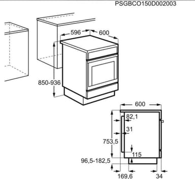 VOSS-Electrolux komfyr ELK23022HV - brukt