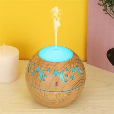 Luftfukter/Aroma Diffuser med 7 LED og timer, Lyst tre