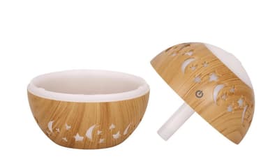 Luftfukter/Aroma Diffuser med 7 LED og timer, Lyst tre