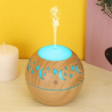 Luftfukter/Aroma Diffuser med 7 LED og timer, Lyst tre