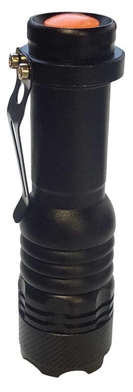 Liten lommelykt med 3 lysinnstillinger, 9cm, svart