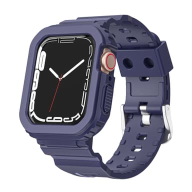 Klokkebånd med Watch Case TPU Mørke blå 44 / 45 mm Apple Watch 5 / 6 / 7