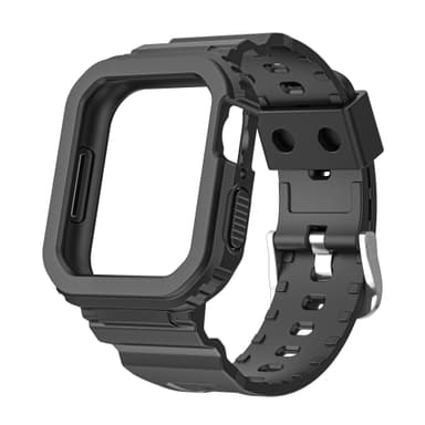 Klokkebånd med Watch Case TPU Sort 44 / 45 mm Apple Watch 5 / 6 / 7