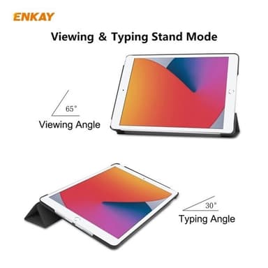 Enkay TriFold Beskyttelsedeksel til iPad 10.2 2021 / 2020 / 2019 Sort