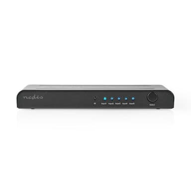 Nedis HDMI ™ Switch | 5-Port port(s) | 5x HDMI™ Inngang | 1x HDMI ™ -utgang | 4K@60Hz | 18 Gbps | Fjernstyrtkontrolert | Metall | Antrasitt