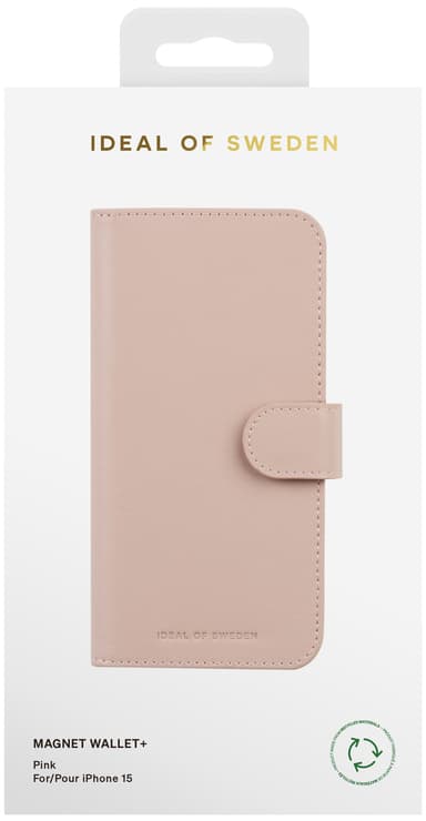 Ideal of Sweden Magnet Wallet+ iPhone 15 lommebokdeksel (rosa)
