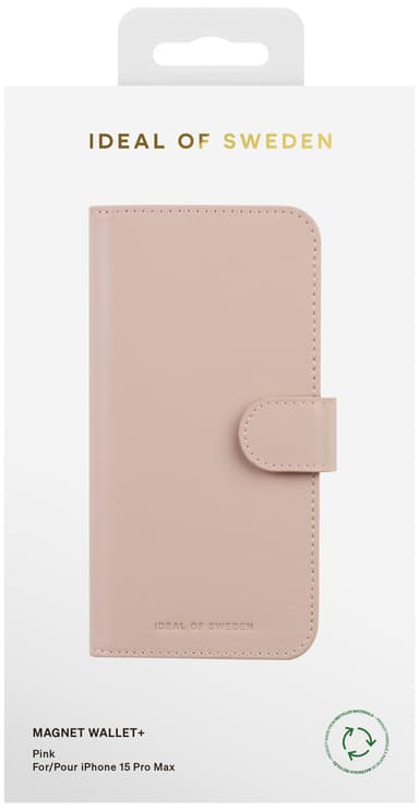 Ideal of Sweden Magnet Wallet+ iPhone 15 Pro Max lommebokdeksel (rosa)