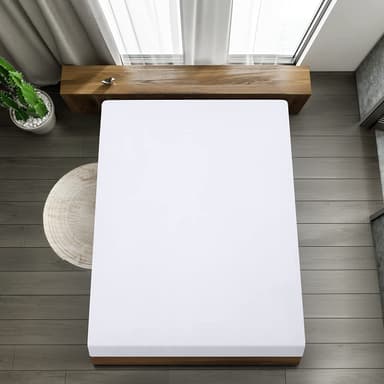 Djup ficka lakan premium bomull Hvit 100x200 cm+25 cm
