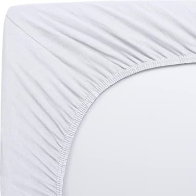 Djup ficka lakan premium bomull Hvit 100x200 cm+25 cm