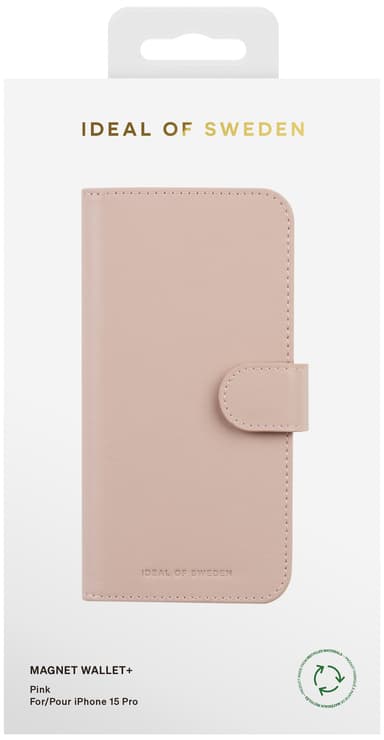 Ideal of Sweden Magnet Wallet+ iPhone 15 Pro lommebokdeksel (rosa)
